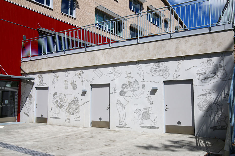 graphic concrete gothenburg park school