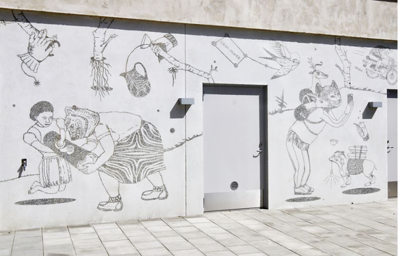 graphic concrete gothenburg park school